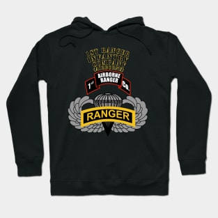 1st Ranger Infantry Co - Airborne Badge - Tab Hoodie